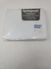 Springmaid Wondercale Percale Double Size Flat Sheet NOS White 81 X 104 No IRON