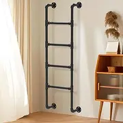 Wall Mounted Loft Bed Ladder, 4ft 5ft 6ft 7ft 8ft Industrial Egress Window Well Ladder Wall Mounted Metal Step Ladder for Dorm,Library,Bunk Bed,Deck,RV - Loads 330lbs(100cm/39in)