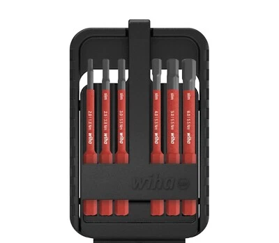 Wiha 43156 6 Piece slimBit Hex Electric Bit Set & Holder