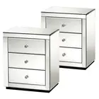 NEW Artiss Bedside Tables Drawers Mirrored Set Of 2