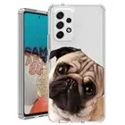 For Samsung Galaxy A23 5g A52 A53 TPU Case Cover+Glass(Pug's Tilting)