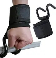 Lifting Hooks | Home Gym Workout Grip - Anti-Slip Wristband with Hook, Adjustable for Pull Up Training Deadlift Weightlifting Fitness Home
