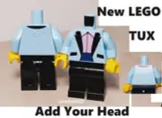 New LEGO Groom TUXEDO Blue Pink Ruffle Shirt Cummerbund SEQUINS LEGS Torso TUX