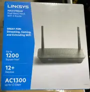 LINKSYS AC1300 MAX STREAM STREAMING GAMING & EXTENDING WIFI 12+ DEVICES