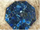 Blue Octa Agate Stone Office Meeting Table Modern Furniture Bar Counter Decors