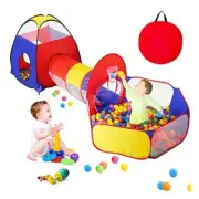 3 in 1 Kids Play Tent for Toddler with Baby Ball Pit and 3 In 1 Kids Play Tent