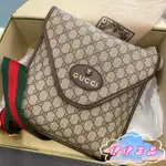 免運 GUCCI 古馳 NEO VINTAGE 經典GG印花帆布 男士 斜背包 598604 虎頭郵差包/單肩包