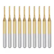 10PCS Titanium Coat Carbide End Mill Engraving Milling Cutter CNC Router2837