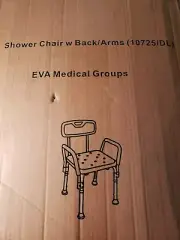 EVA Medical Shower Bath Chair Bench Stool Seat w/ Back and Arms 10725/DL