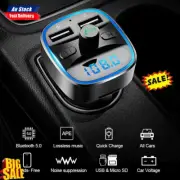 Car Bluetooth 5.0 FM Transmitter MP3 Player Handsfree Dual USB6Jharger Adapter C