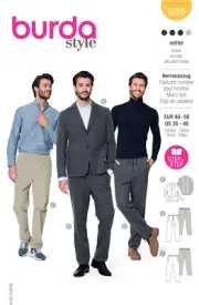 Burda 5955 Men's Suit Size 46-56 Sewing Pattern New! Jacket and Pants