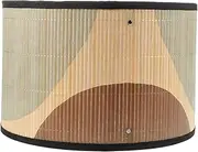 Generic Retro Print Bamboo Lampshade Cover for Floor Table Stylish European Shade for Home Rv Decor Compatible Versatile Elegant Lighting Accessory