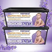 Diaper Easy Roll Refill Bags 2 Pack | 60 Lavender Scented Diaper Pail Refills | Holds Up to 2800 Newborn Diapers | Superior Odor Control | Compatible with Genie Easy Roll Signature & Platinum Pails