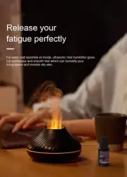 Humidifier & Aroma Diffuser Essential Oil Lamp 130ml USB - Flame Effect