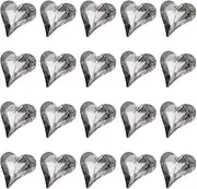 uxcell 20 Pcs 3D Heart Drak Gray Nail Rhinestones 12x13mm K9 Glass Crystal Rhinestones Pointed Back Crooked Heart Gems for Nail Charm Art DIY Decoration Craft