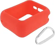 Speaker Silicone Case with Carabiner Waterproof Ultralight Protective Case Compatible with JBL GO4 Portable Bluetooth Speaker Red