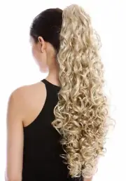 Hair Piece Ponytail Very Long Voluminous Curly Light Blonde Platinum