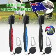Golf Club Cleaning Groove Brush Cleaner Tool Hook to Bag for Iron Wood Clubs CG
