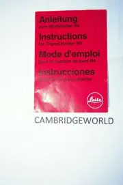 LEICA LEITZ INSTRUCTIONS for TRIPOD HOLDER R4 NEW ORIGINAL LEITZ PRINTING