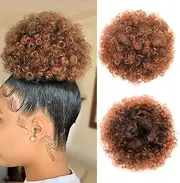 Afro Puff Drawstring Ponytail Curly Afro Bun Extensions Short Afro Kinky Curly Hairpieces Updo hair for Black Women (30#)