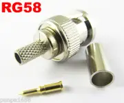 100 sets 3 Piece BNC Male Crimp RF Connector Plugs For RG58 LMR195 RG142 Cable