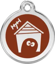 Red Dingo Enamel Dog House Tag - Brown - Lifetime Guarantee - Cat, Dog, Pet ID T