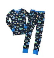 Kids' Hanukkah Lions Print Matching Family Pajama Set - Navy Blue 12