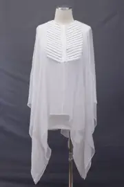 NWT $2095 Brunello Cucinelli Silk* Chiffon Monili Beaded Dress Top + Tank M A181