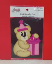 A Scrap of Time PINK BIRTHDAY BEAR Acid/Lignin Free Scrapbooking Crafts