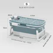 Portable Folding Adult Bathtub 138/117CM Surround Lock Temperature Anti-slip Isolation Layer with Enlarged Space Design Sauna for Bathroom TypeA