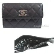 Chanel Coco Medium Flap Wallet Black Silver Hardware Ap3829 B15620 94305