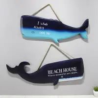 在飛比找樂天市場購物網優惠-地中海風格鯨魚掛牌裝飾品海豚掛件墻壁飾兒童房海洋風彩繪魚形牌