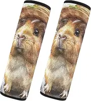 Cute Guinea Pig Wearing Hat Car Seat Belt Strap Covers Shoulder Pads for Car Seat Straps