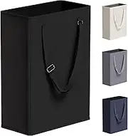 Slim Laundry Hamper with Adjustable Long Handles, 45L Small Laundry Baskets with Mesh Top, Narrow Dirty Clothes Hamper for Bedroom, Closet, and Bathroom - Black