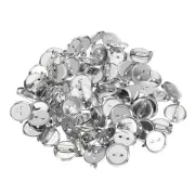 120Pcs Badge Pins, 20mm Round Safety Pins Bar Name Tag Pin Bulk, White