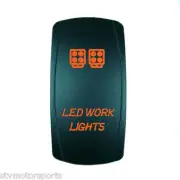 ORANGE ROCKER SWITCH LASER ETCHED 20A 12V LED WORK LIGHTS