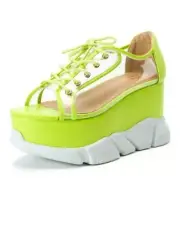 Lady Go Diva Green and Clear Lola Platform Sneaker Sz 10