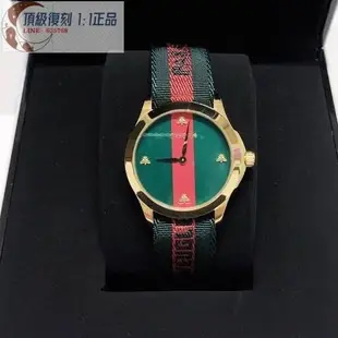高端 古馳Gucci小蜜蜂中性款經典綠紅女士腕表男錶女錶手錶女士手錶石英錶錶流行錶瑞士錶