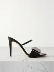 [LOEWE] LOEWE - Buckled Canvas And Leather Mules - Black - IT36 IT 36 Black