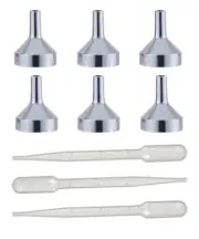 6 Small Metal Funnels 25 Droppers for Decanting Fragrance Essential Oils Perfume