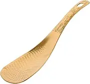 FUNNETOYU Stainless Steel Rice Spoon Rice Scoops Serving Spoon Kitchen Utensils Serving Utensils Household Scoop Golden Stainless Steel