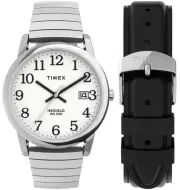 Timex TWG025400 Easy Reader 35mm Expansion Band Watch and Leather Strap Box Set