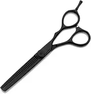 MERRYHAPY 2PCS Professional Haircut Scissors Black Hairdressing Shears with Thinning Straight Scissor for Barber Salon and Home Use Durable and Blades