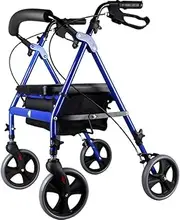 Walker,Rollator Walker with Paded Seat and Backrest,Folding Rolling Walker Mobility Aid for Adult, Senior, Elderly & Handicap, Blue Little Surprise