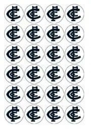 Carlton AFL Cupcake Toppers, cake Icing sheets, cake toppers