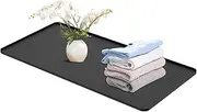 Washer Dryer Top Protector, Silicone Washer Dryer Countertop Slip Washing Machine Top Shelf Pad Waterproof for Bathroom(1,Black)