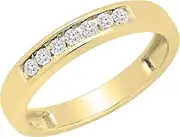 [Dazzlingrock Collection] 0.05 Carat (ctw) 10K Gold Round White Diamond Ladies Wedding Stackable Band