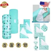 2 Pack Toddler Nap Mat with Pillow & Blanket - Soft, Cozy & Portable for Kids