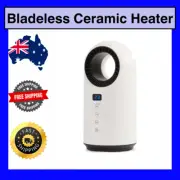Bladeless Ceramic Fan Heater Adjustable Thermostat 15-40 deg Quiet Office Timer
