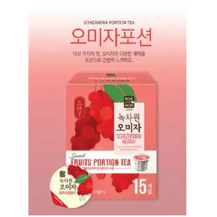 【南紡購物中心】韓國 綠茶園 五味子茶隨身包 （30公克x15個）x1盒